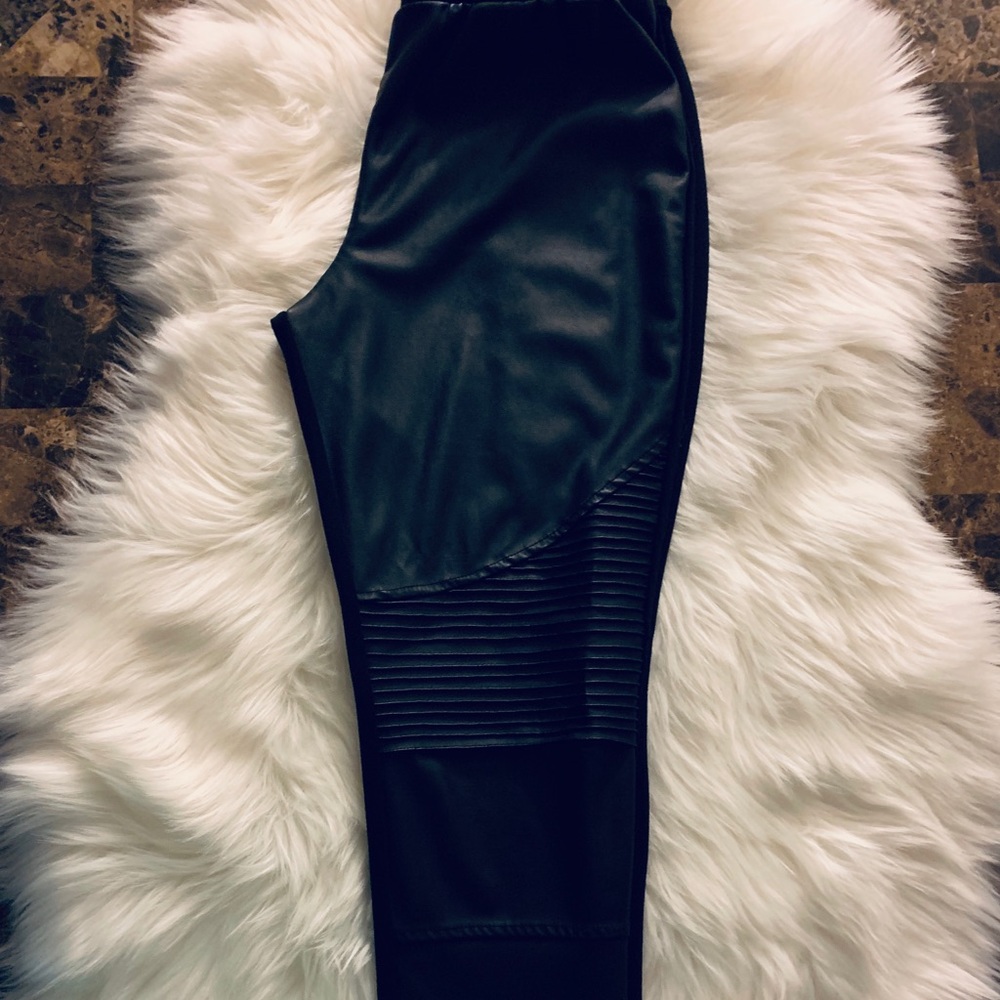 Black “Vegan Leather” pants.